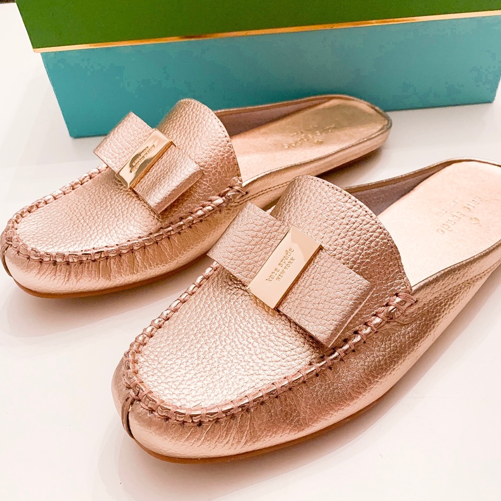 Kate Spade rose gold mule never worn